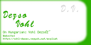 dezso vohl business card